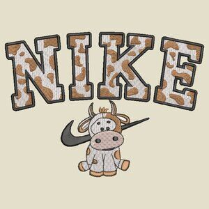 Nike Cow HOODIE Embroidered Adult Unisex Hooded Sweatshirt BROWN Spotted